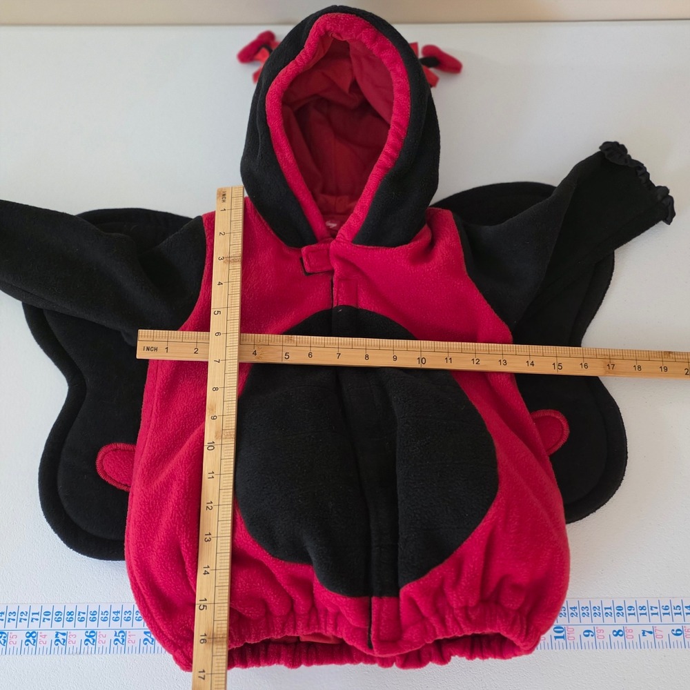 Old Navy Ladybug Costume Toddler 2T-3T Fleece Hooded Heart Wings Halloween Bug - Picture 7 of 10